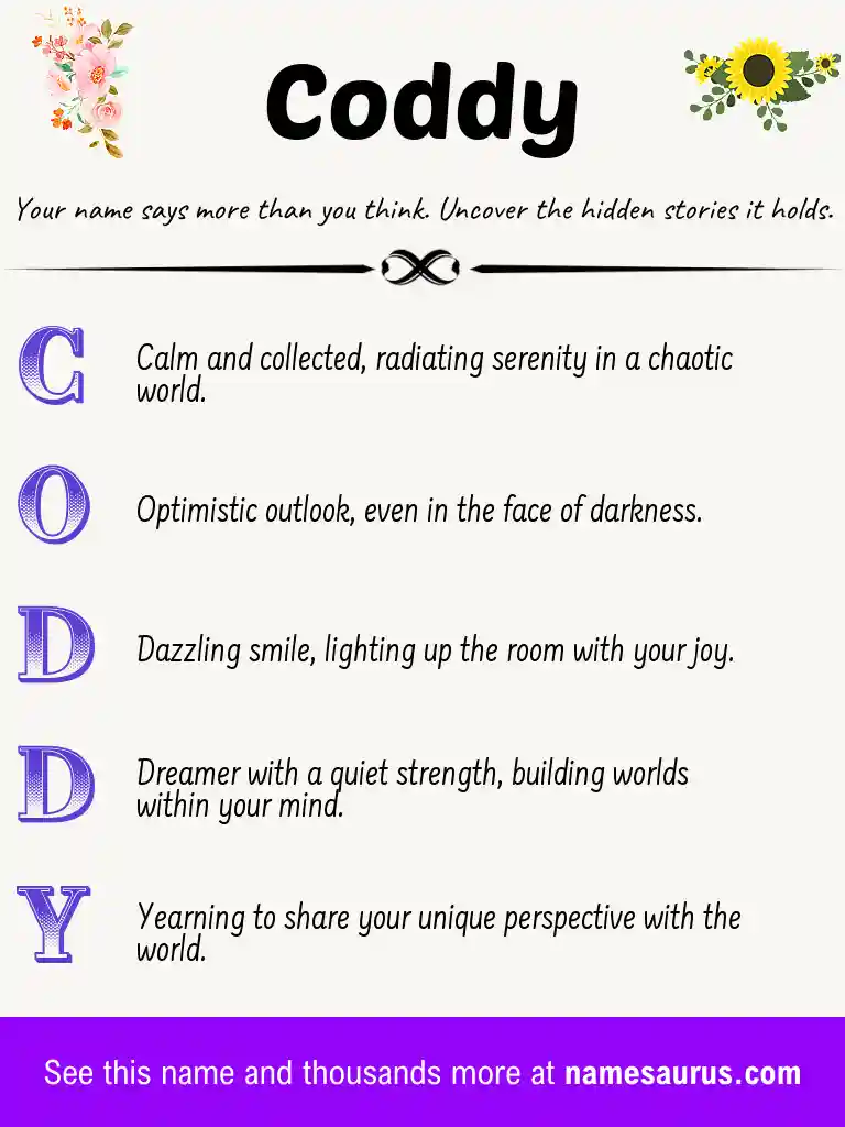 Acrostic poem about Coddy.