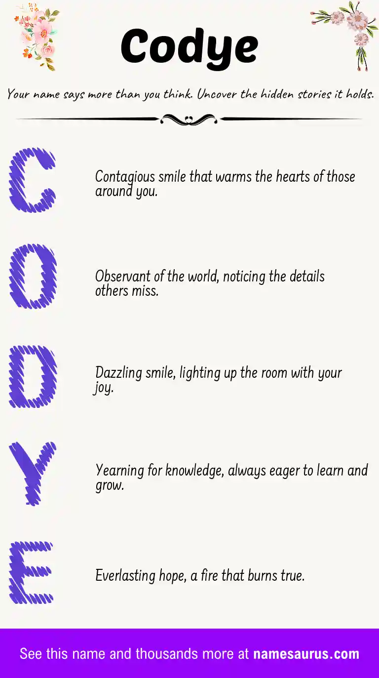 Acrostic poem about Codye.