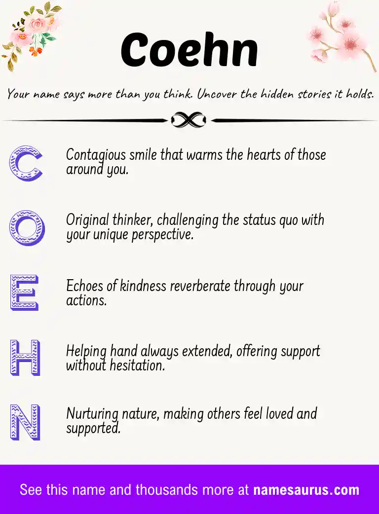 Acrostic poem about Coehn.