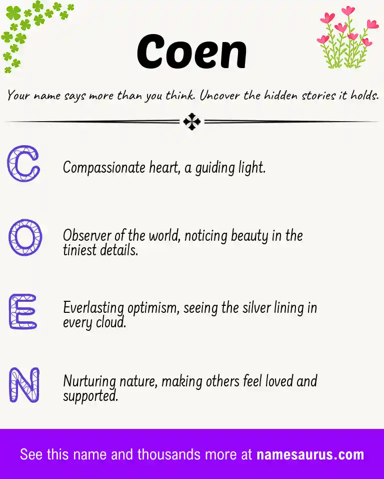 Acrostic poem about Coen.