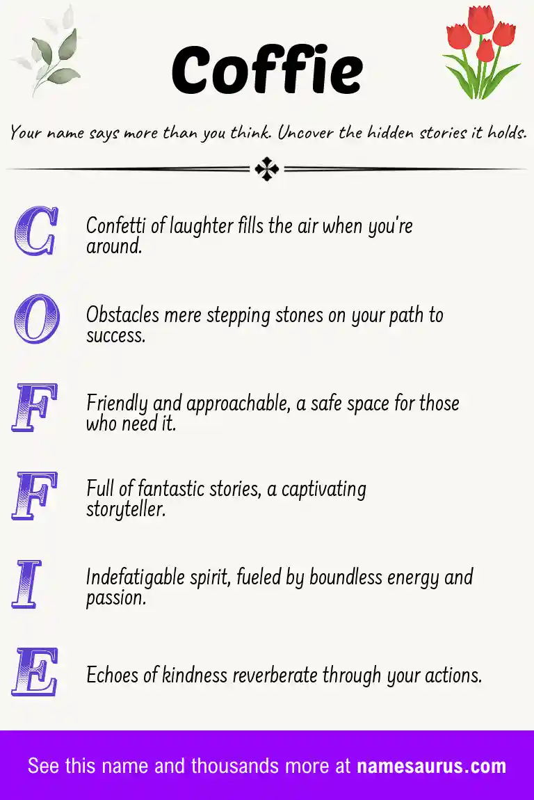Acrostic poem about Coffie.