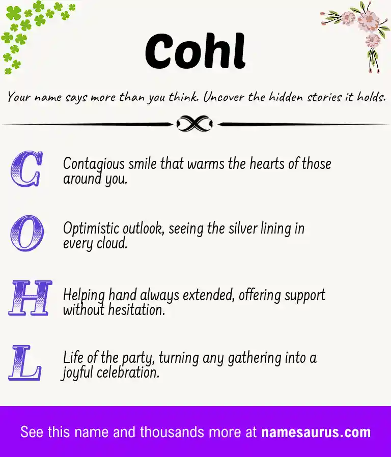 Acrostic poem about Cohl.