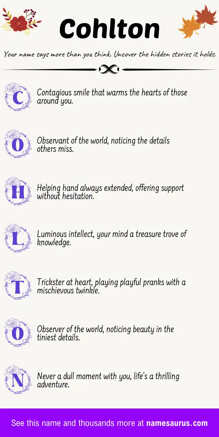 Acrostic poem about Cohlton.