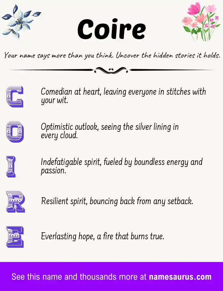 Acrostic poem about Coire.