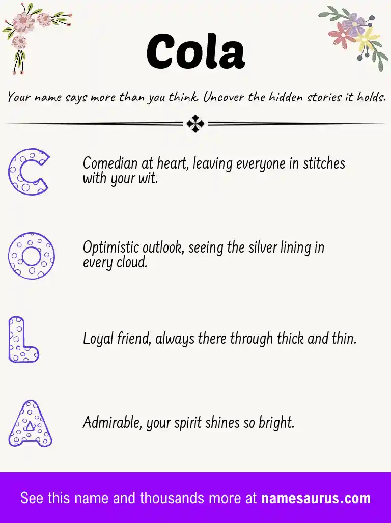 Acrostic poem about Cola.