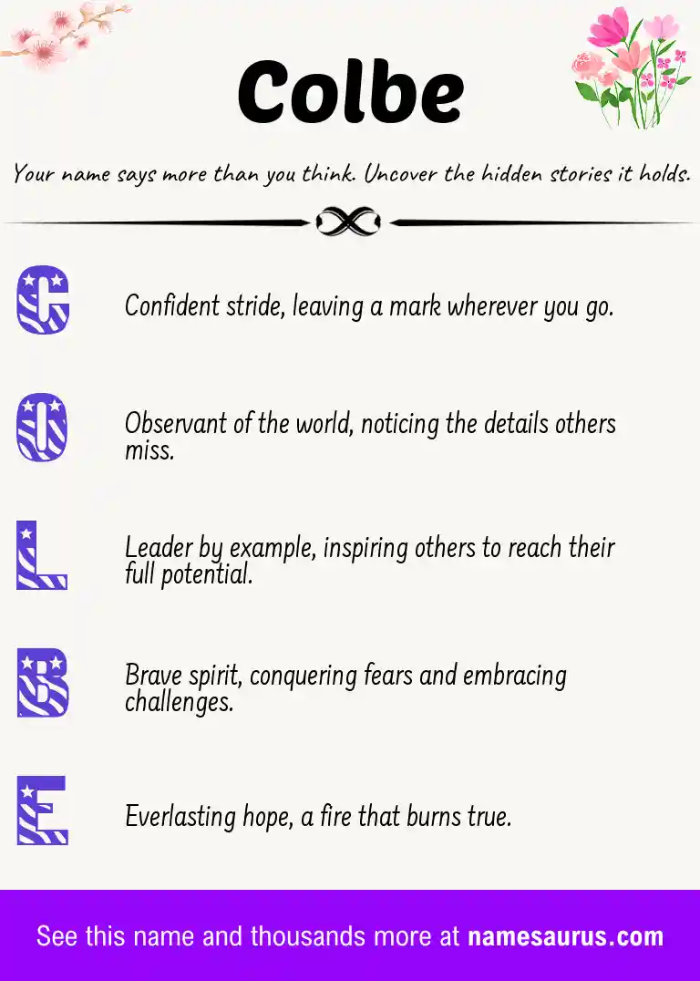 Acrostic poem about Colbe.