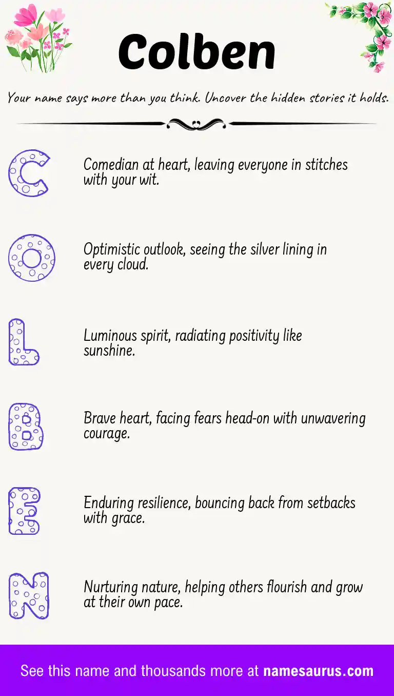Acrostic poem about Colben.