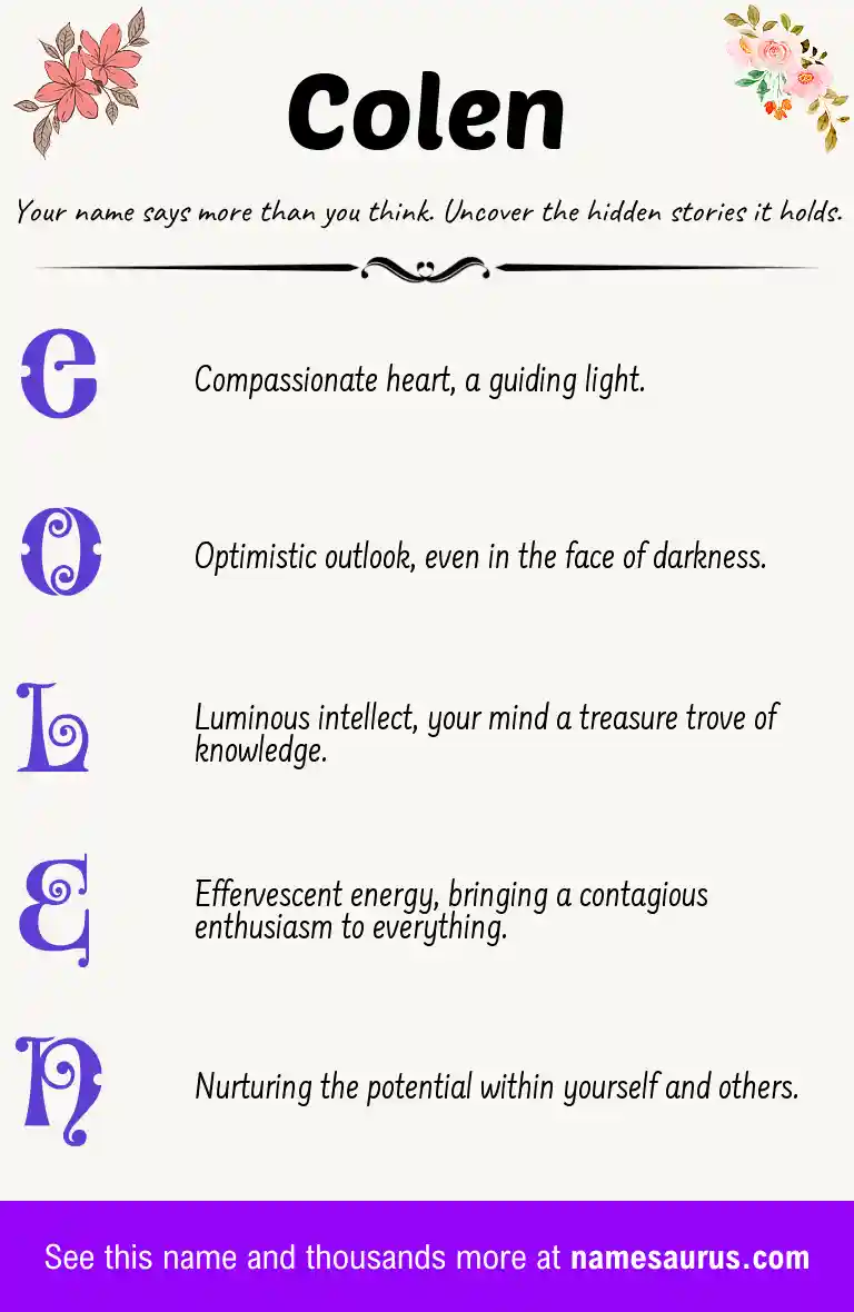 Acrostic poem about Colen.
