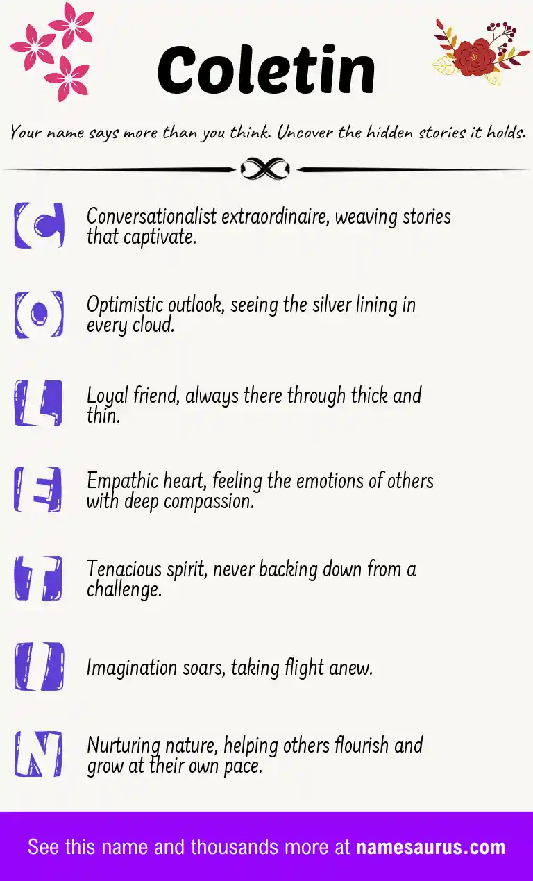 Acrostic poem about Coletin.