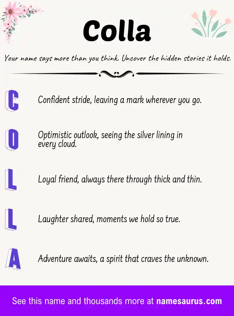 Acrostic poem about Colla.
