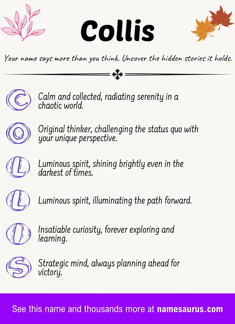 Acrostic poem about Collis.