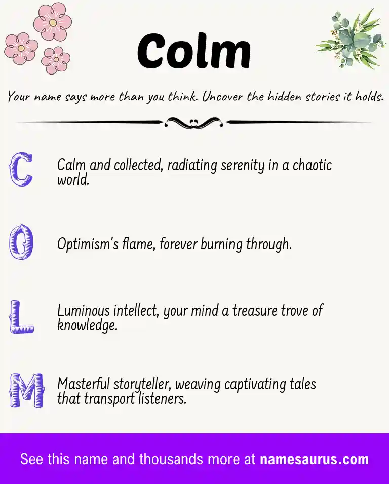 Acrostic poem about Colm.