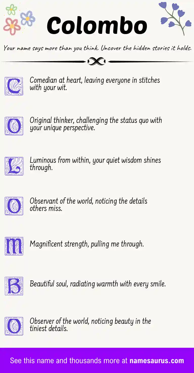 Acrostic poem about Colombo.