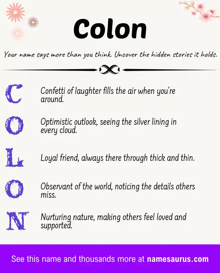Acrostic poem about Colon.