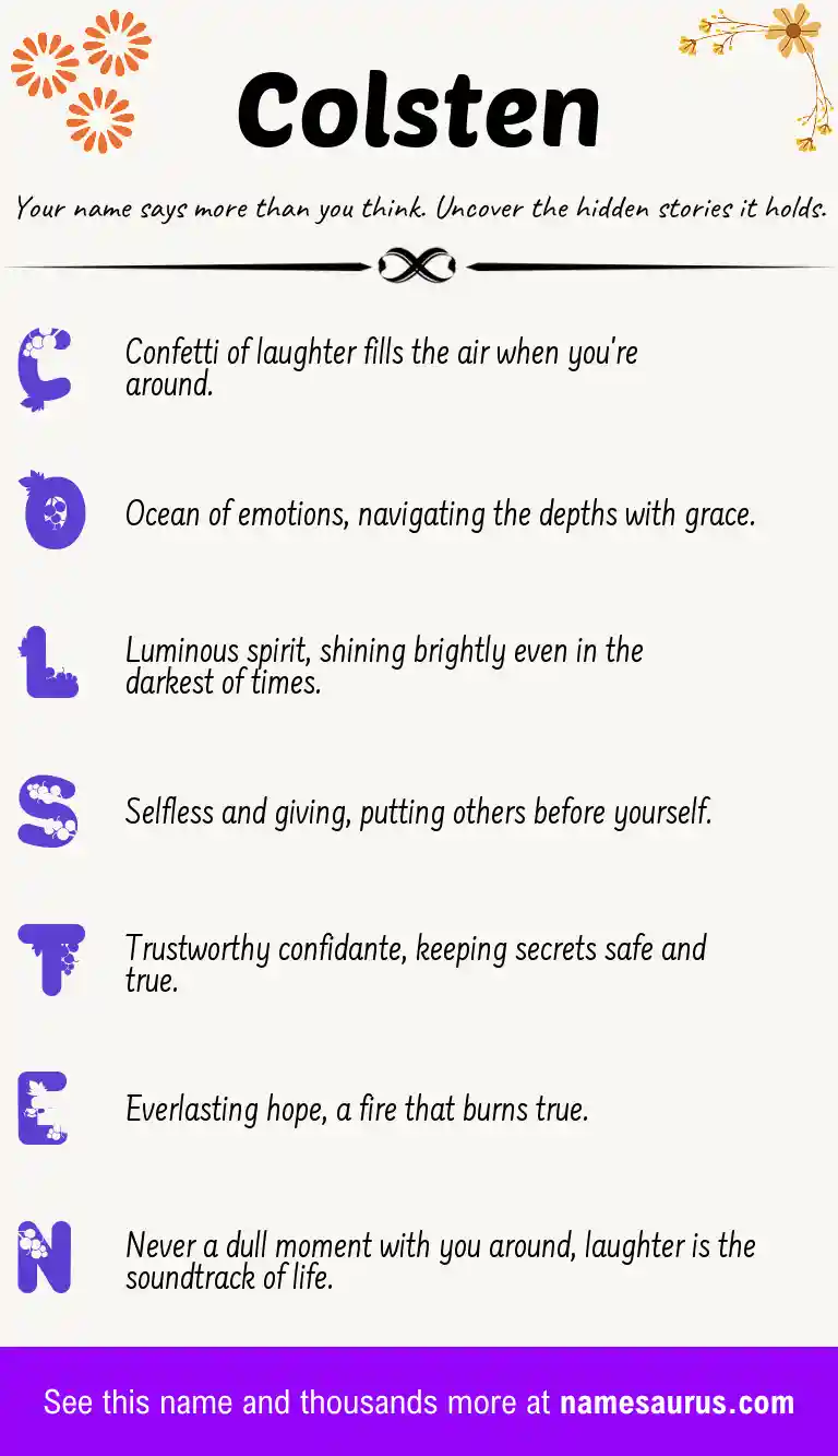 Acrostic poem about Colsten.