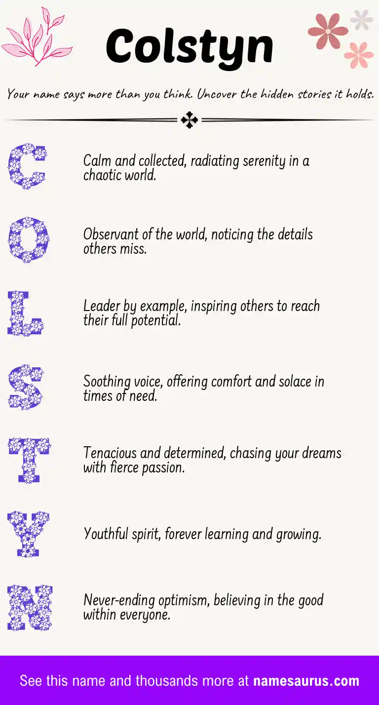 Acrostic poem about Colstyn.