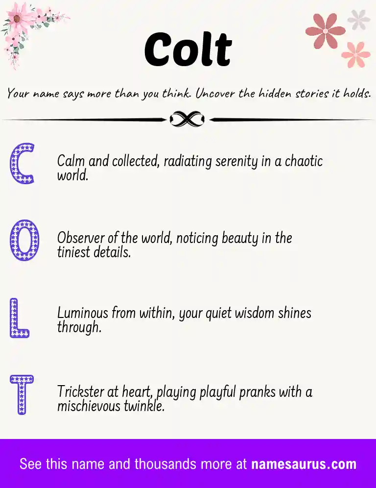 Acrostic poem about Colt.