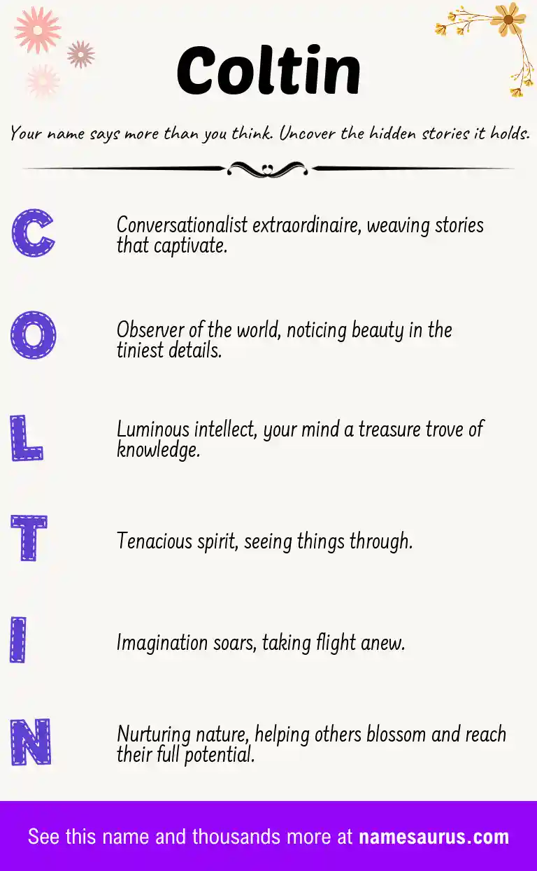 Acrostic poem about Coltin.
