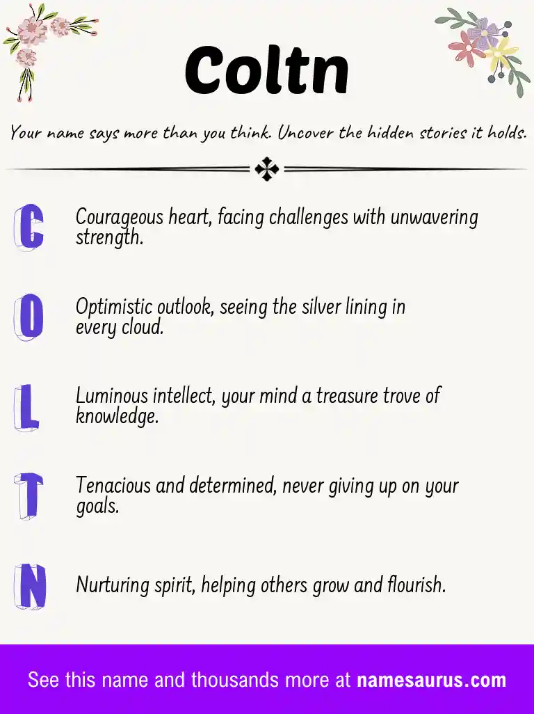 Acrostic poem about Coltn.