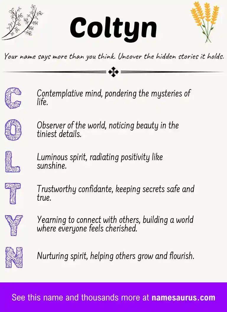 Acrostic poem about Coltyn.