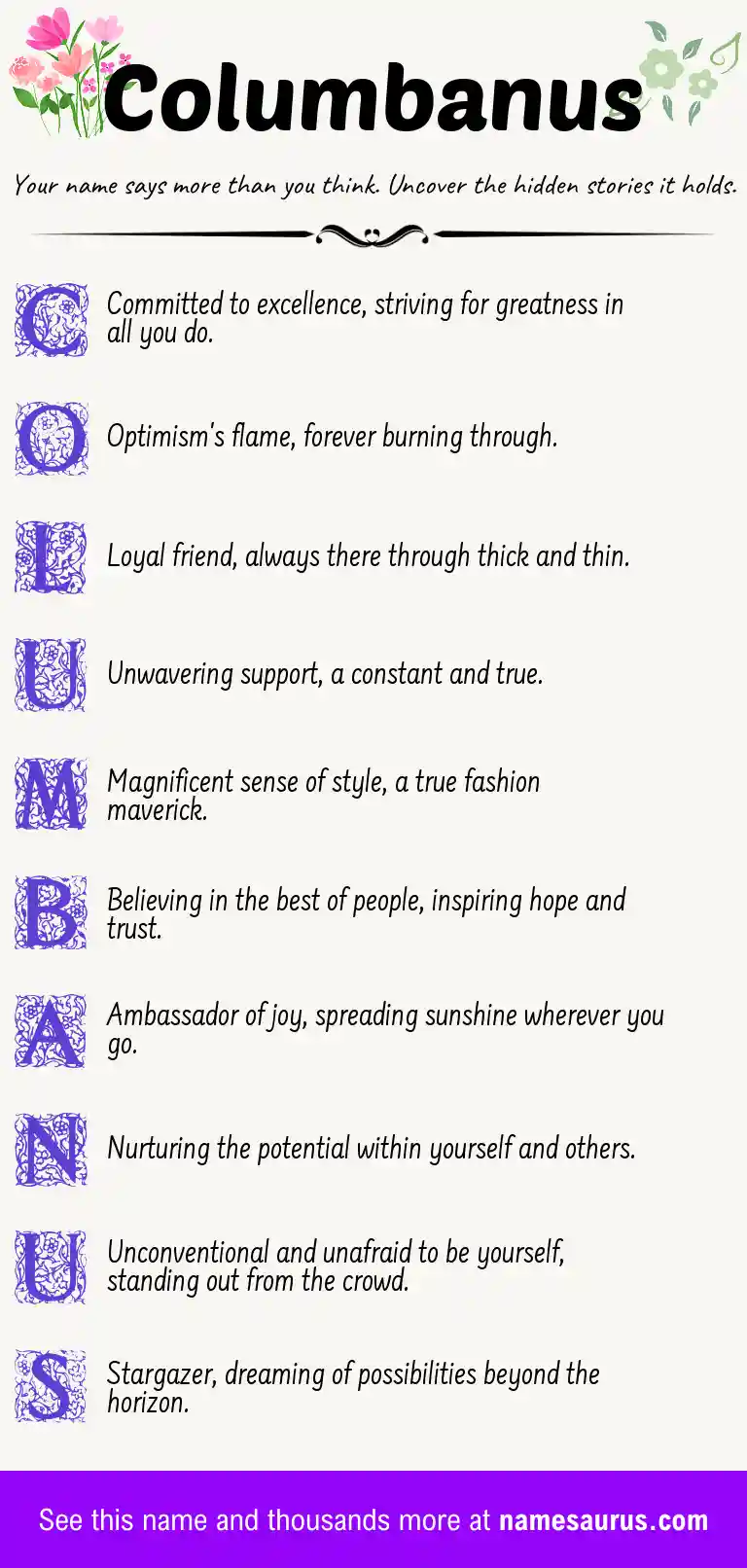 Acrostic poem about Columbanus.