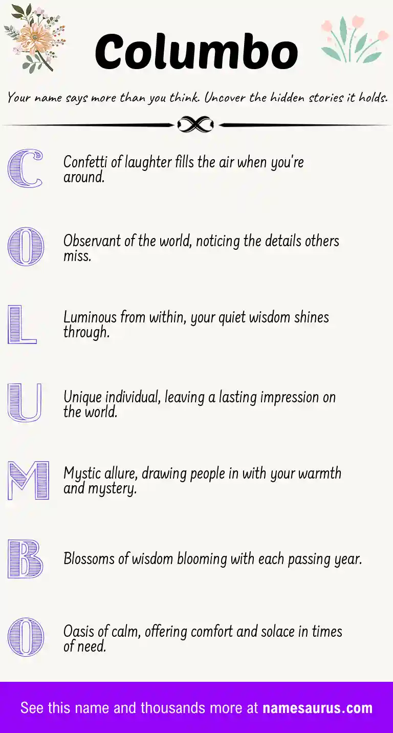 Acrostic poem about Columbo.