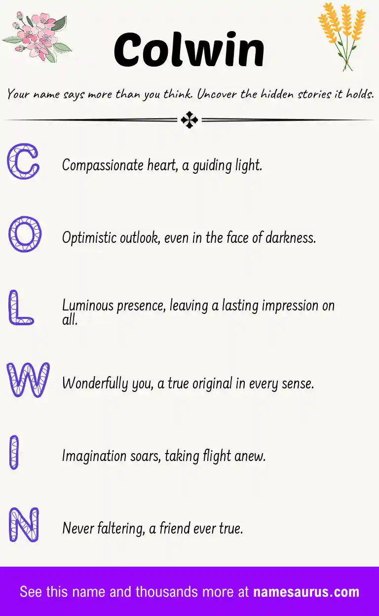 Acrostic poem about Colwin.