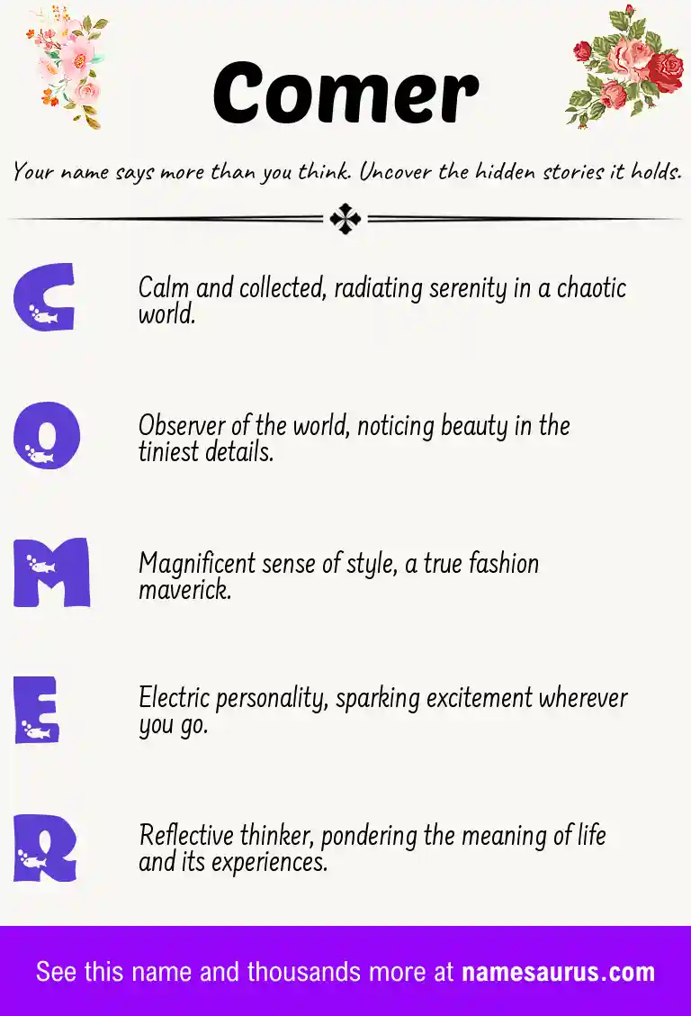Acrostic poem about Comer.