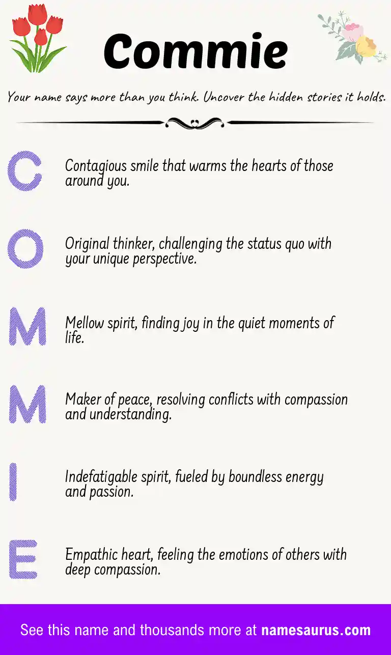 Acrostic poem about Commie.