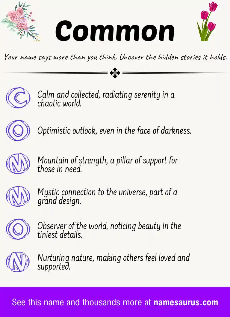 Acrostic poem about Common.