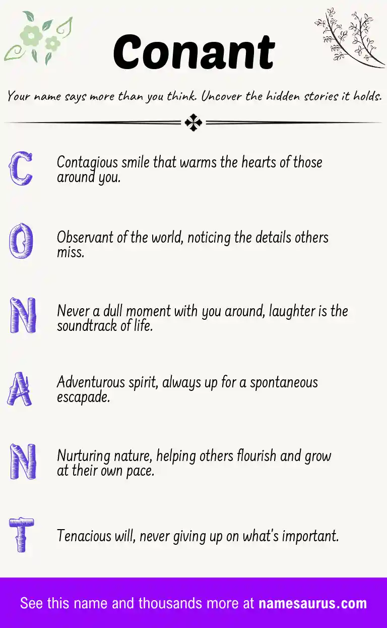 Acrostic poem about Conant.