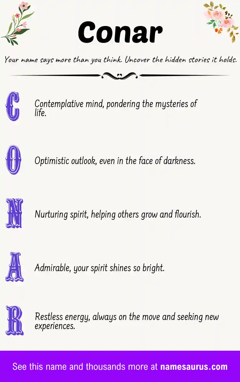 Acrostic poem about Conar.