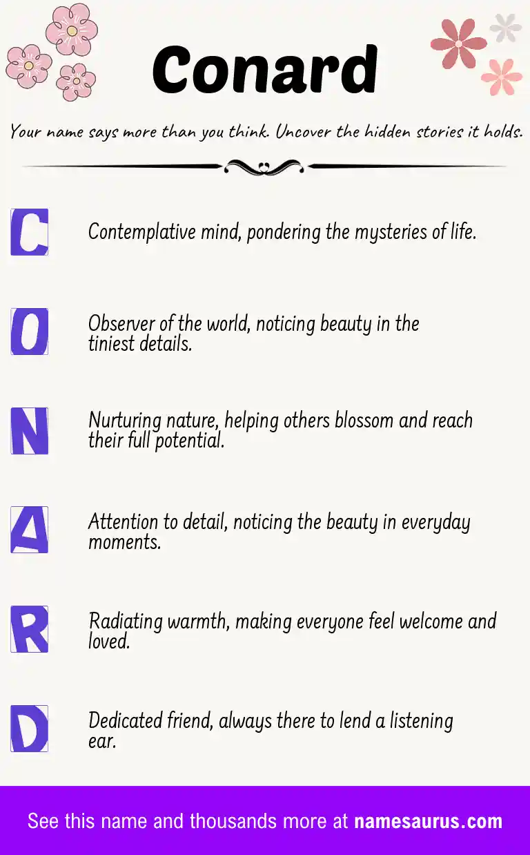 Acrostic poem about Conard.