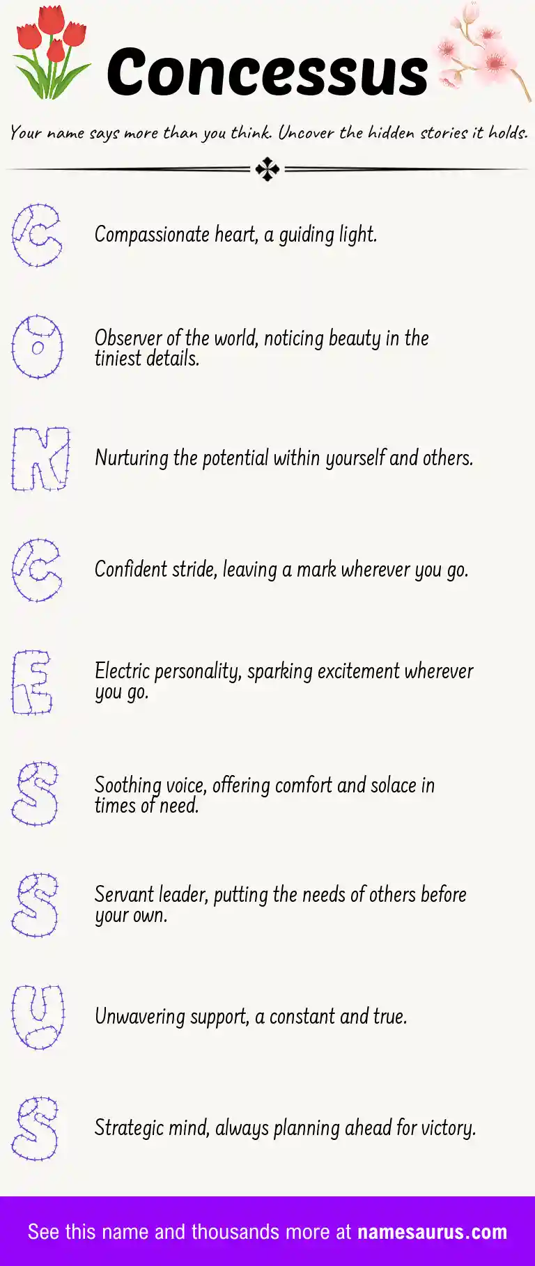 Acrostic poem about Concessus.