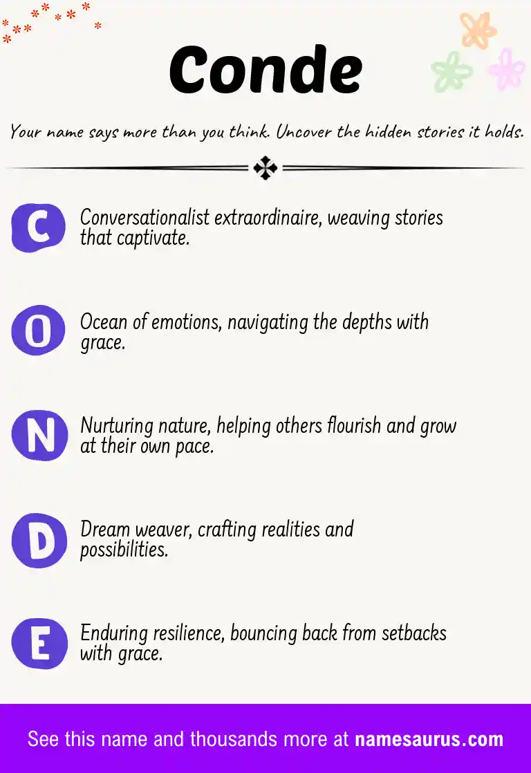 Acrostic poem about Conde.