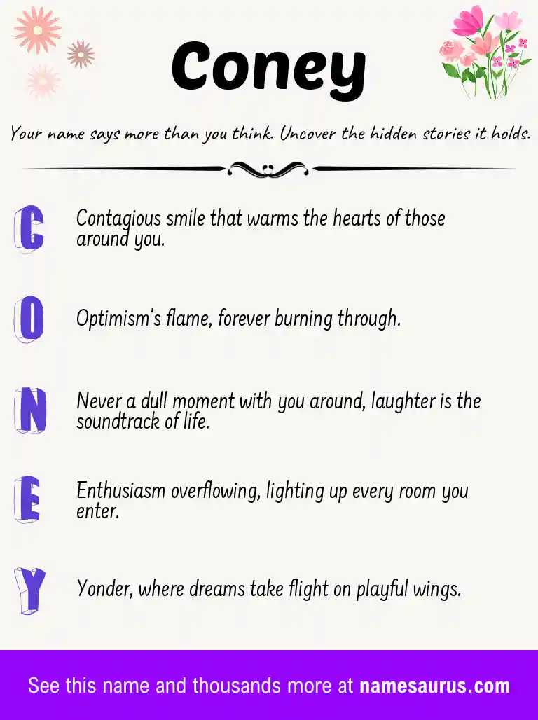 Acrostic poem about Coney.