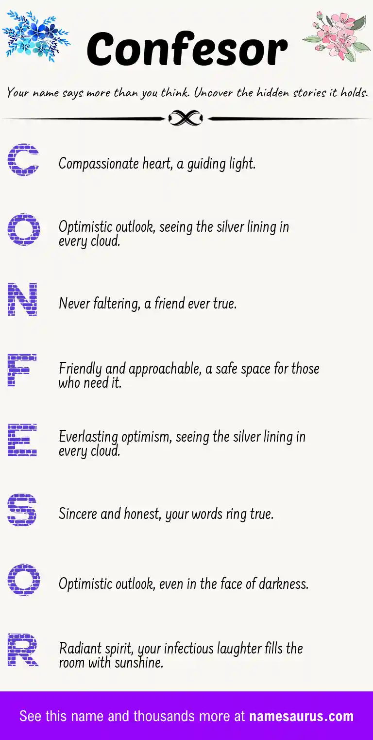 Acrostic poem about Confesor.