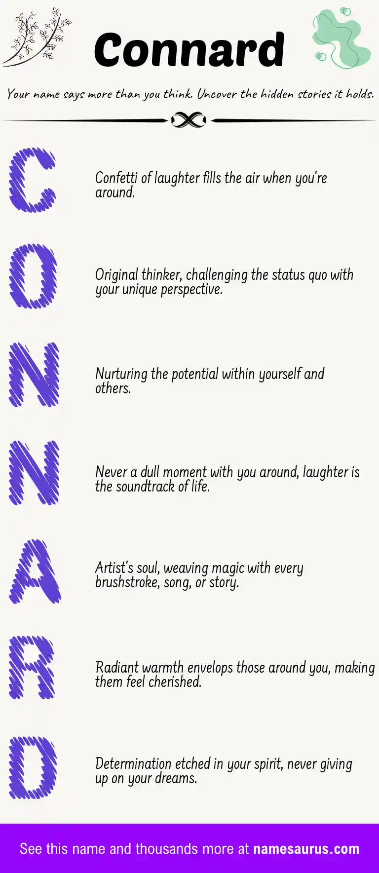 Acrostic poem about Connard.