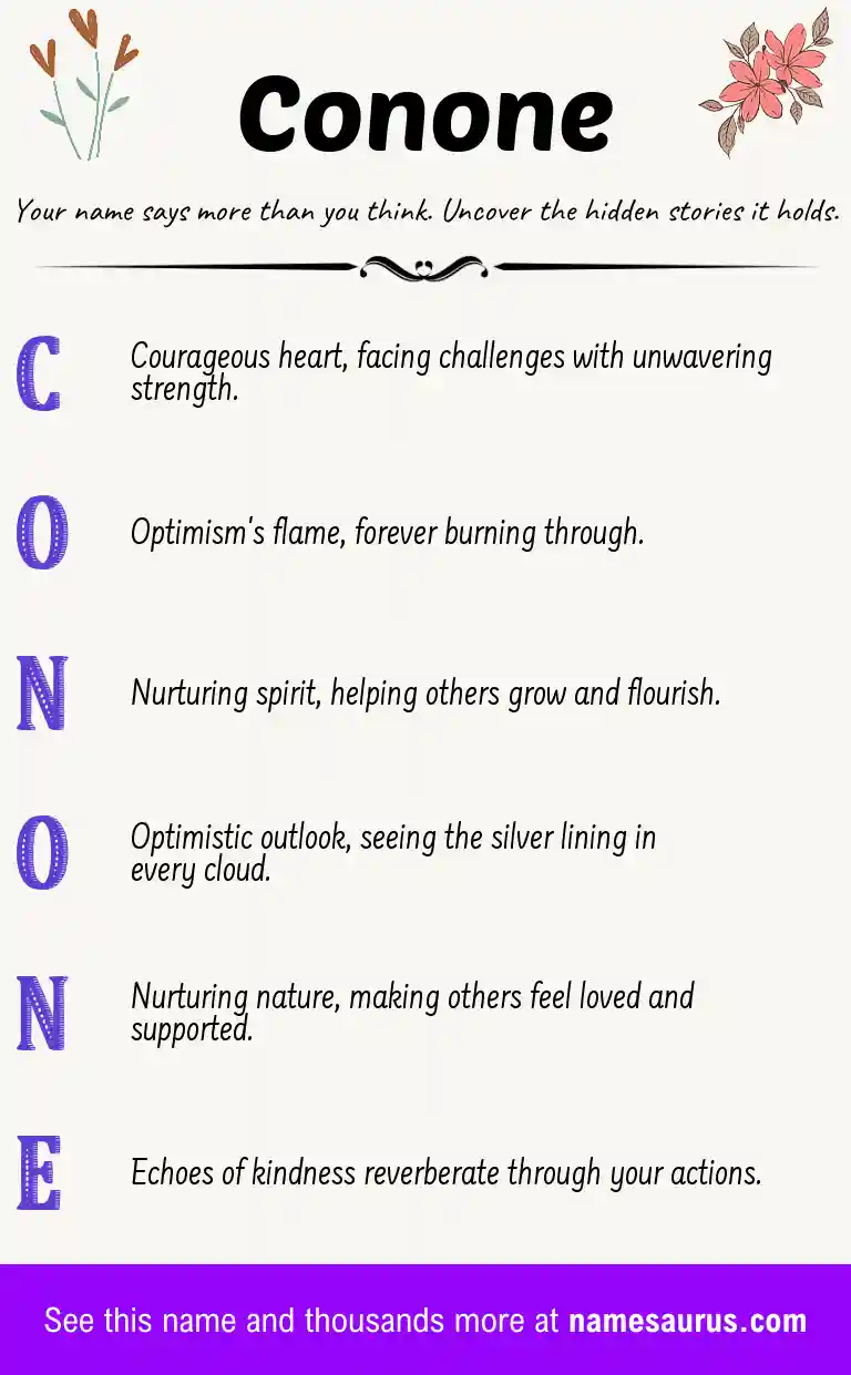 Acrostic poem about Conone.