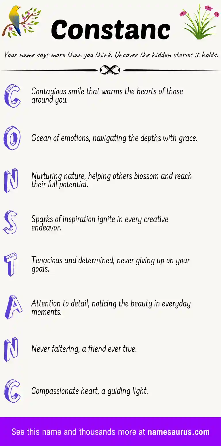 Acrostic poem about Constanc.