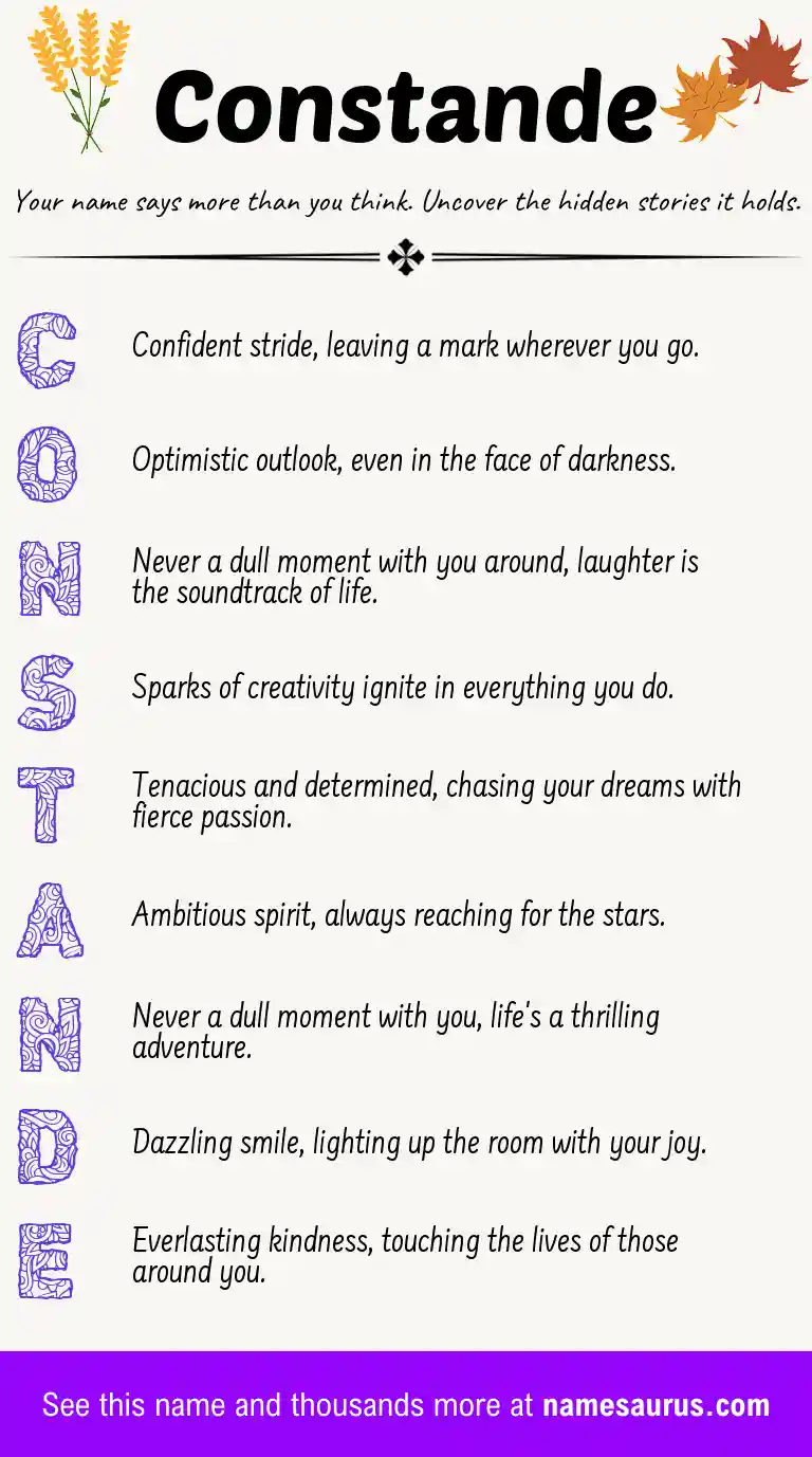 Acrostic poem about Constande.