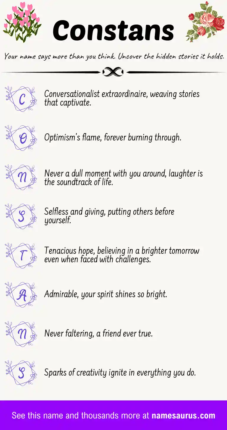 Acrostic poem about Constans.