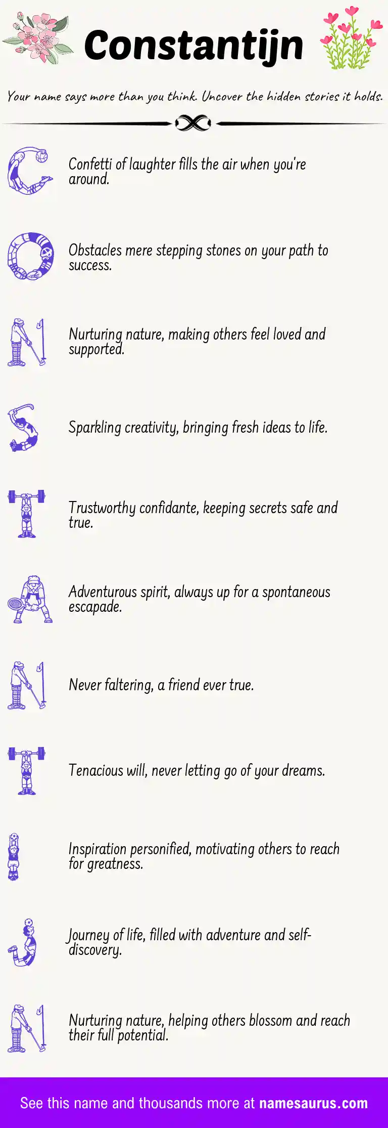 Acrostic poem about Constantijn.