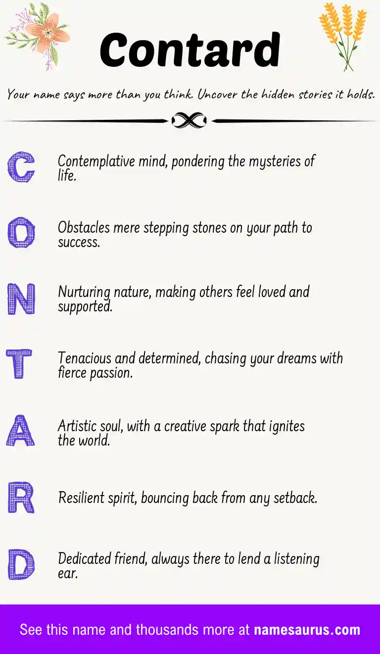 Acrostic poem about Contard.
