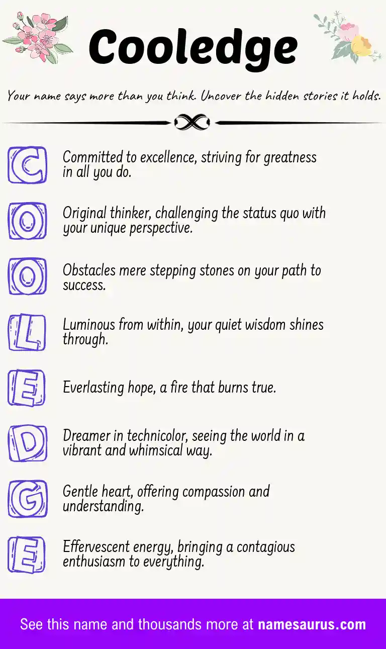 Acrostic poem about Cooledge.