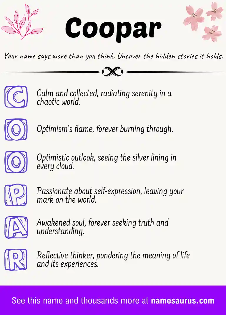 Acrostic poem about Coopar.