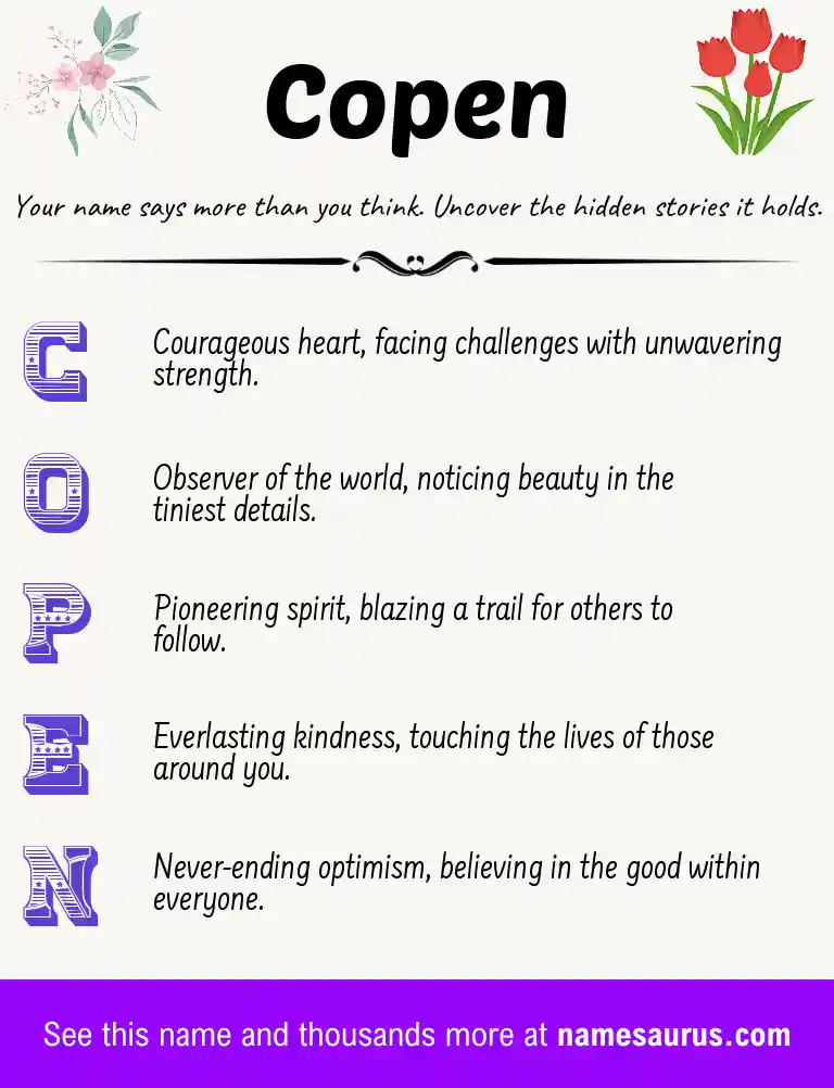 Acrostic poem about Copen.