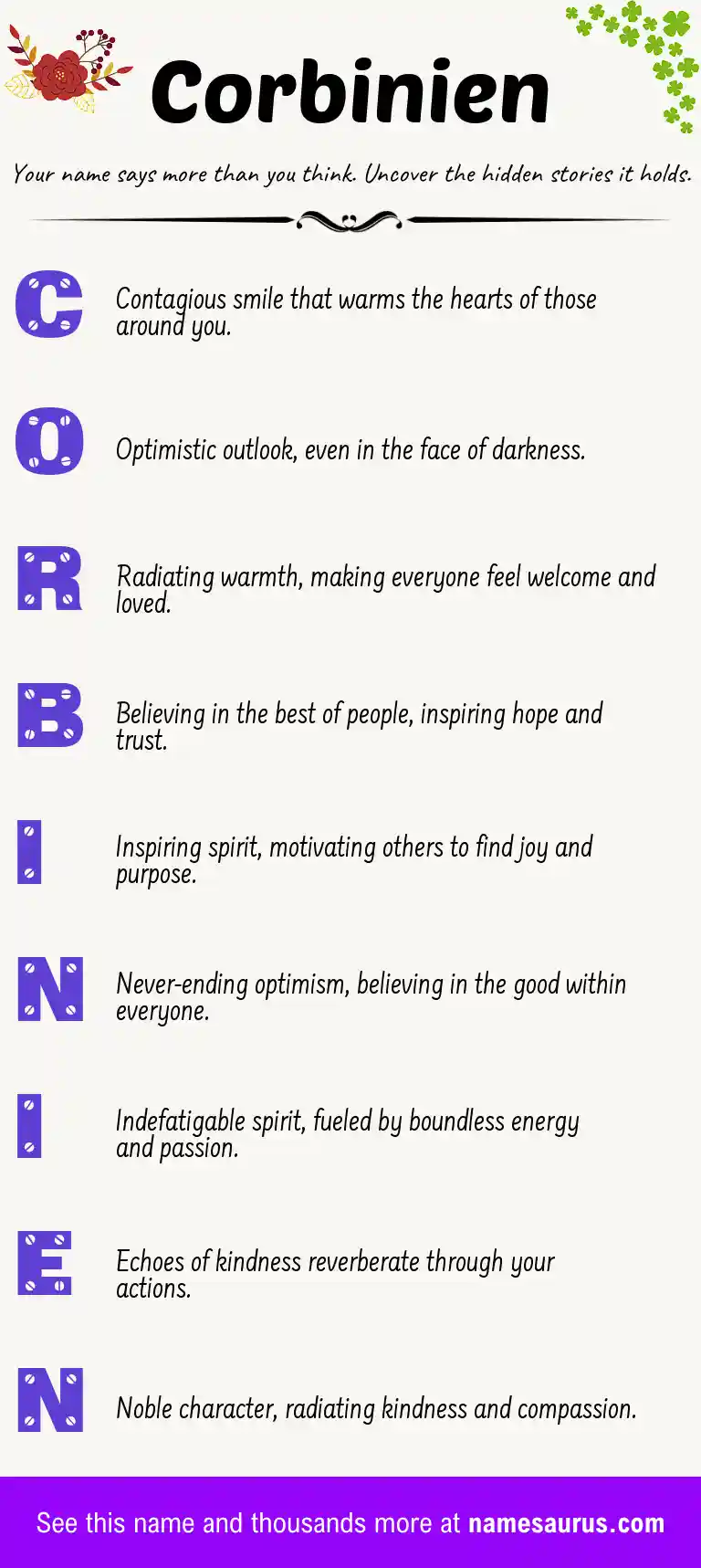 Acrostic poem about Corbinien.