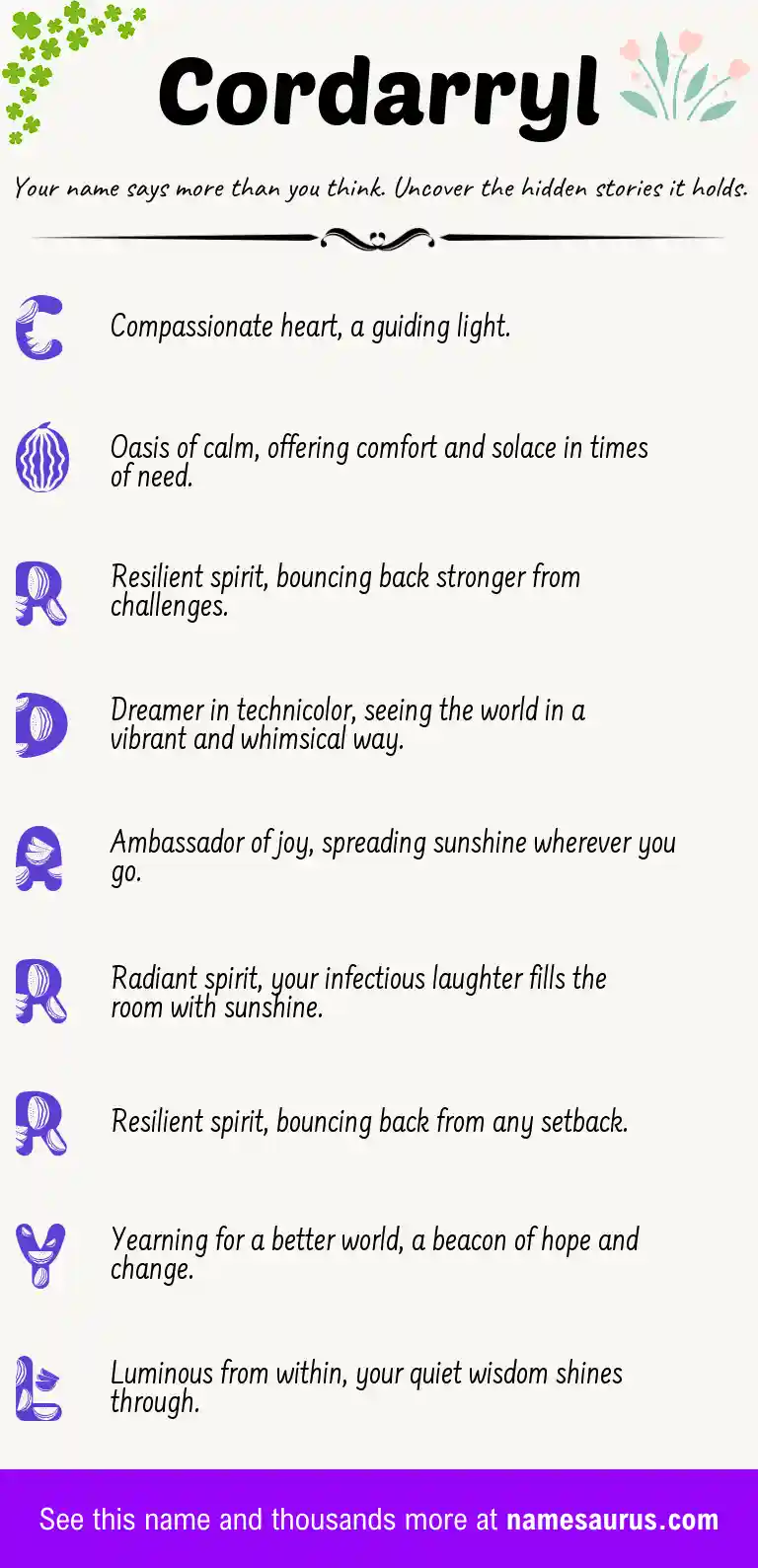 Acrostic poem about Cordarryl.