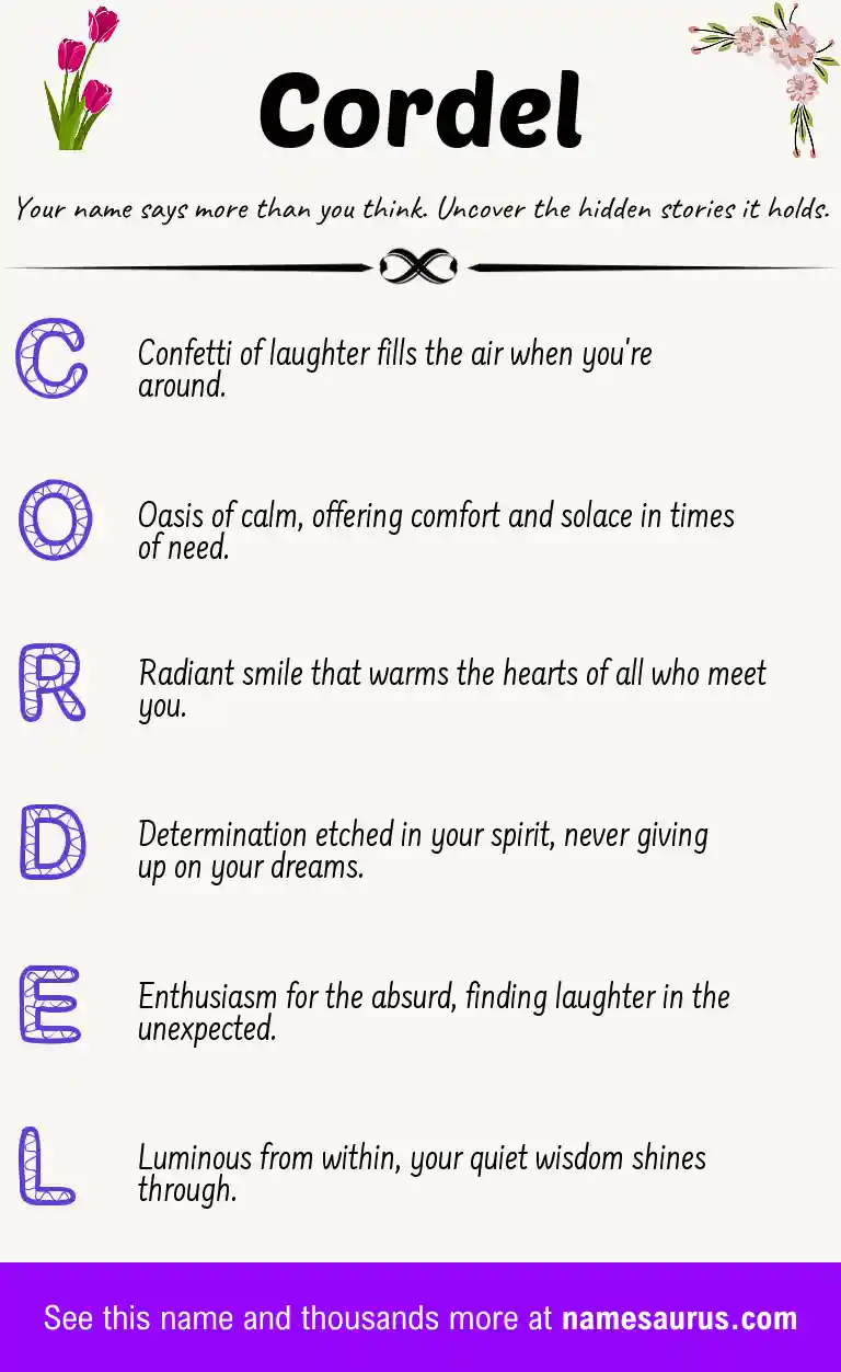 Acrostic poem about Cordel.
